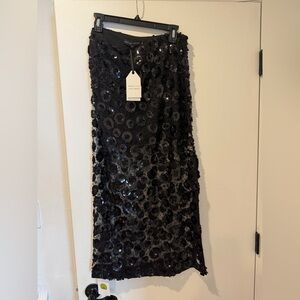NWT English Factory Flower Sequin Sheer Skirt